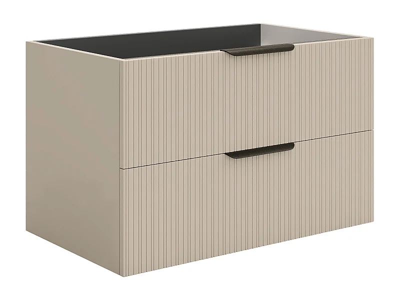 Hängeschrank für Waschbecken in Rillenoptik - Beige - 80 cm - DALIKO