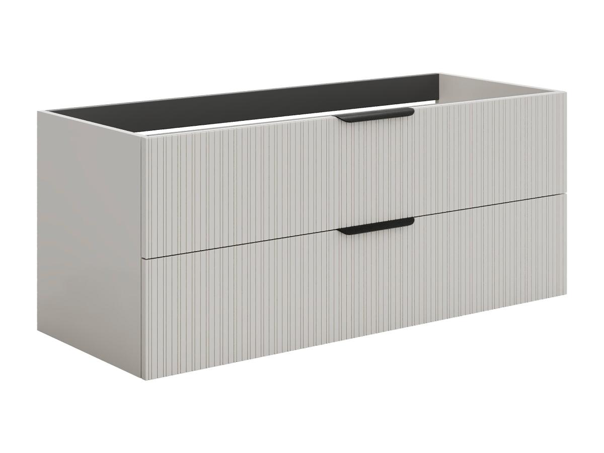 Hängeschrank für Waschbecken in Rillenoptik - Beige - 120 cm - DALIKO günstig online kaufen