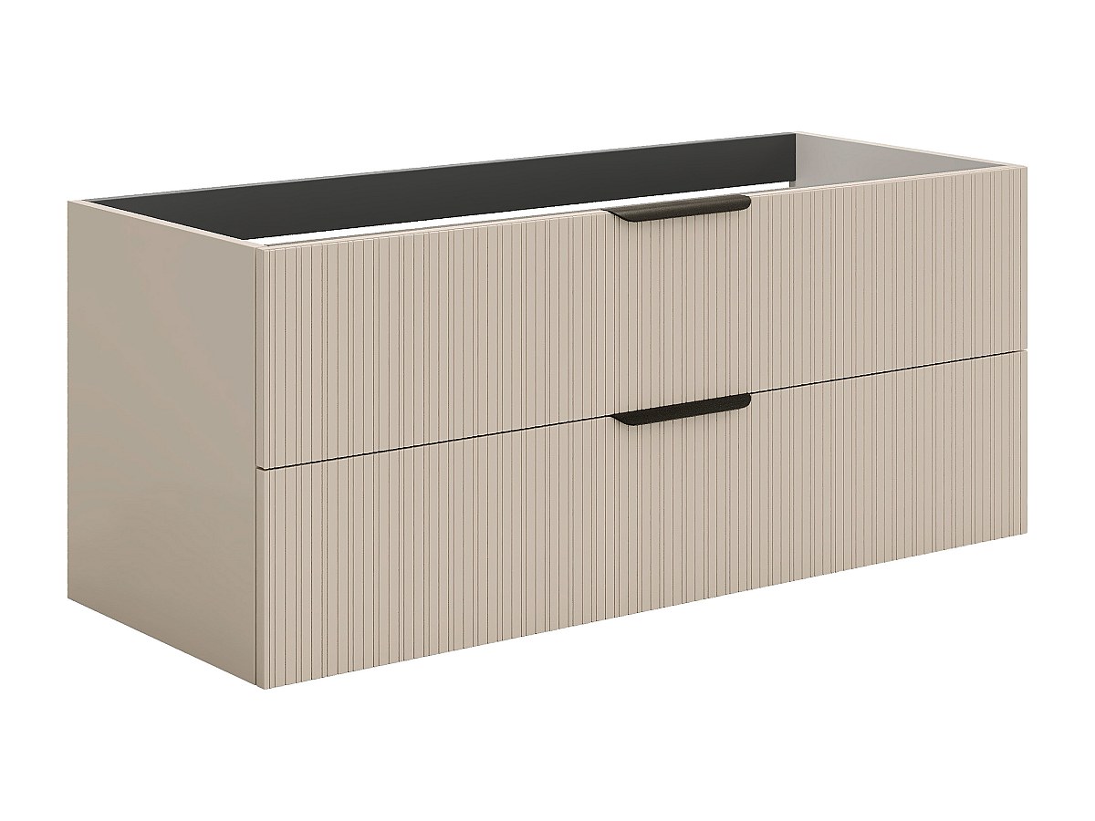 Hängeschrank für Waschbecken in Rillenoptik - Beige - 120 cm - DALIKO günstig online kaufen