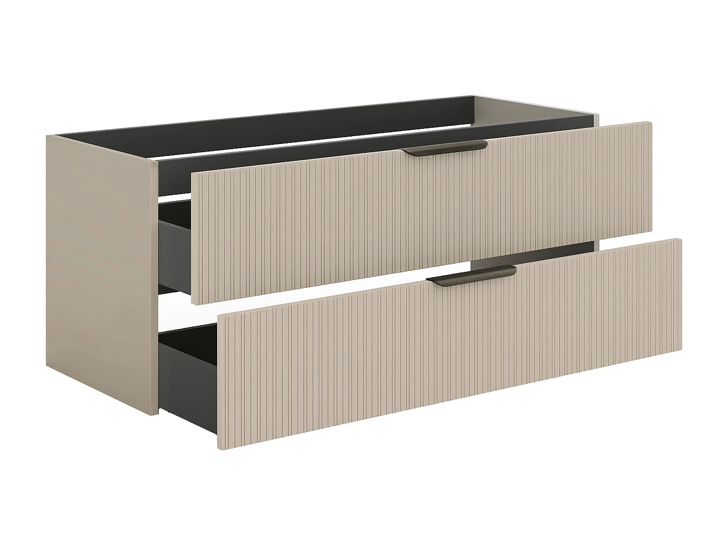 Beige stripet hengende vaskeskabinett - Beige fargevariant - 120 cm - DALIKO