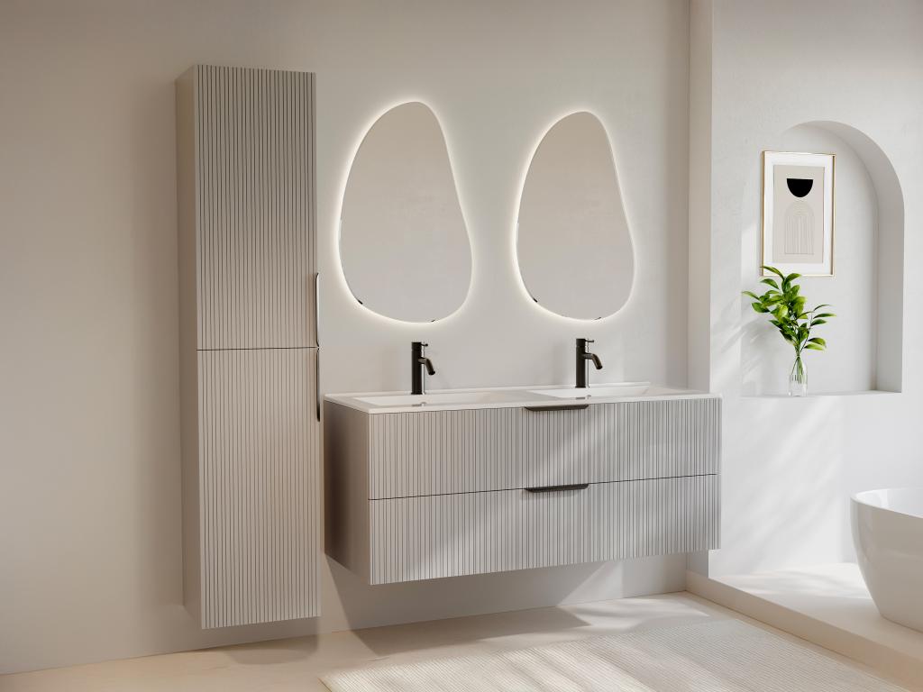 Hängeschrank fürs Badezimmer - Gestreift - Beige - 160 cm - DALIKO günstig online kaufen
