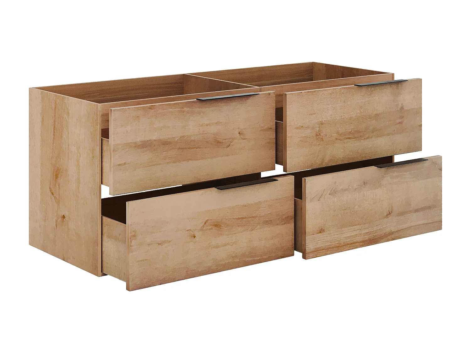 Hängender Waschbeckenunterschrank - Heller Naturton - 120 cm - NISAYA