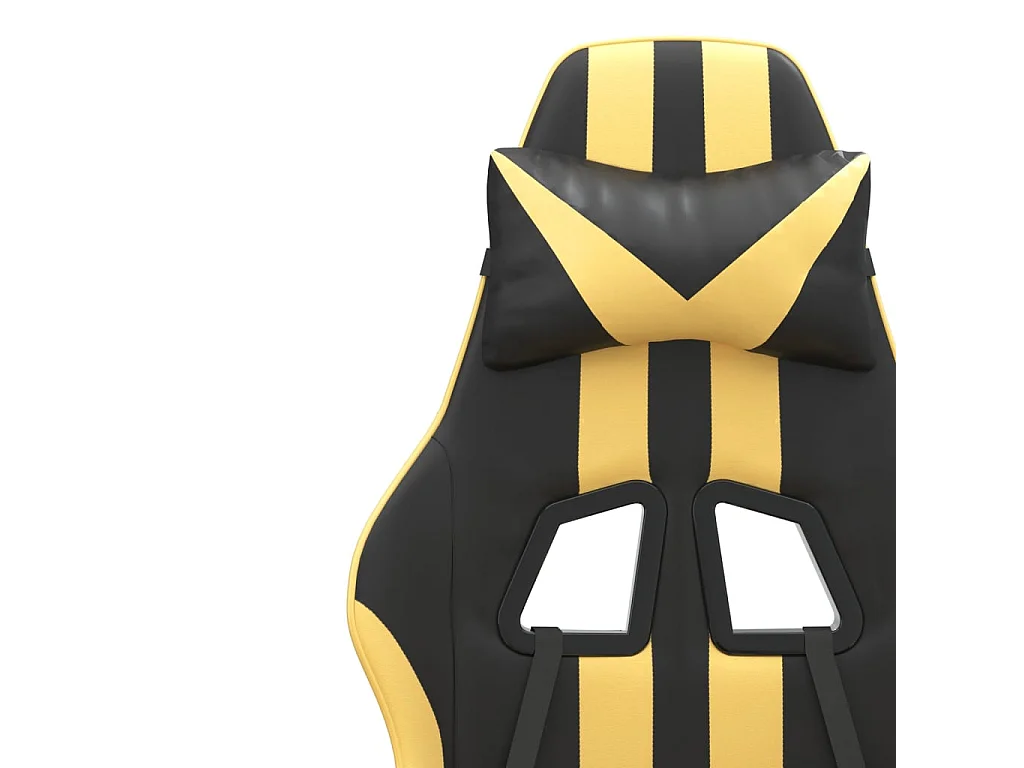 Chaise de jeu pivotante Noir et doré Similicuir