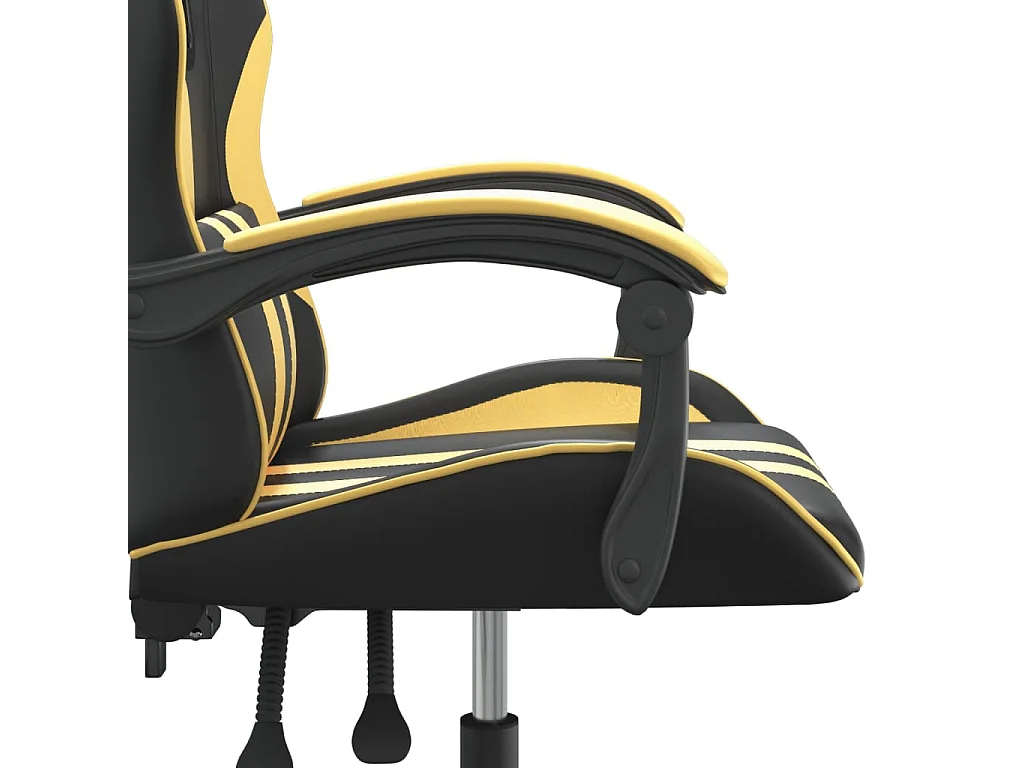 Chaise de jeu pivotante Noir et doré Similicuir