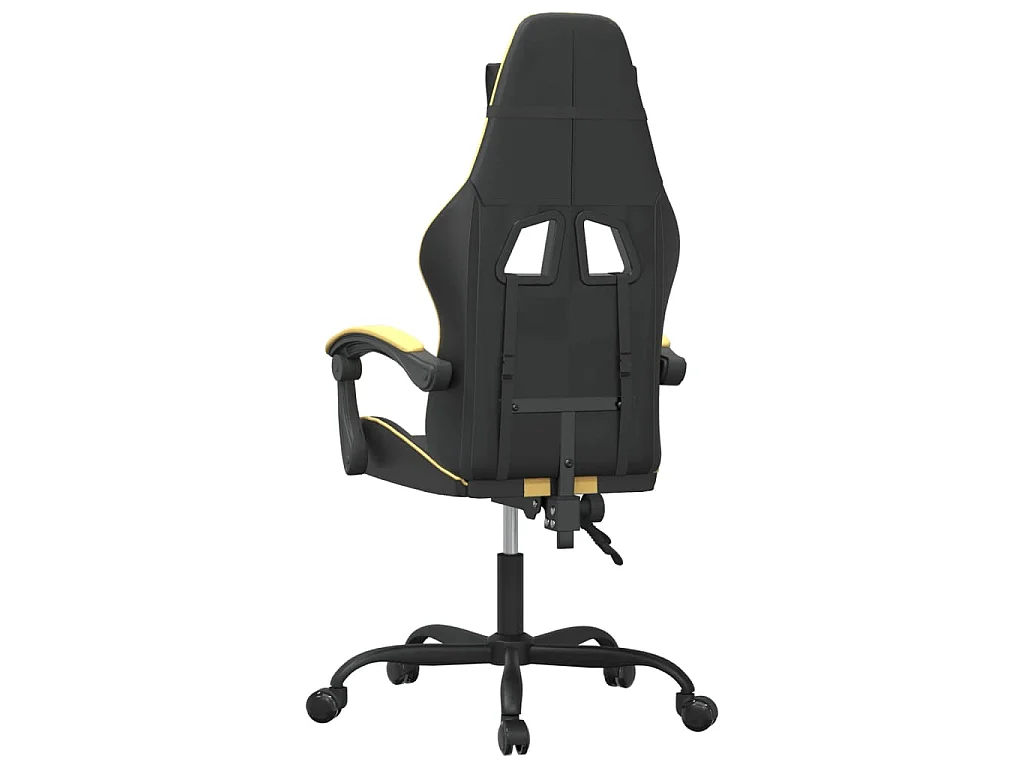 Sedia da Gaming Girevole Nera e Oro in Similpelle