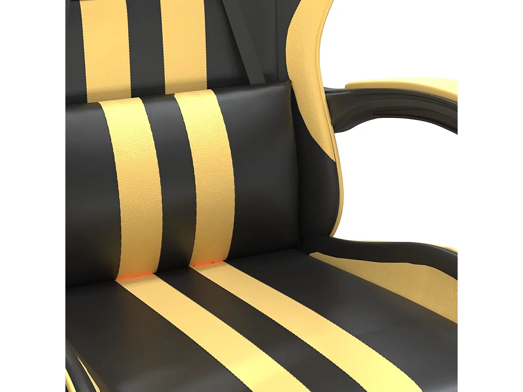 Sedia da Gaming Girevole Nera e Oro in Similpelle
