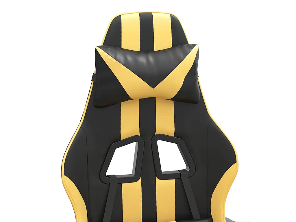 Chaise de jeu pivotante Noir et doré Similicuir