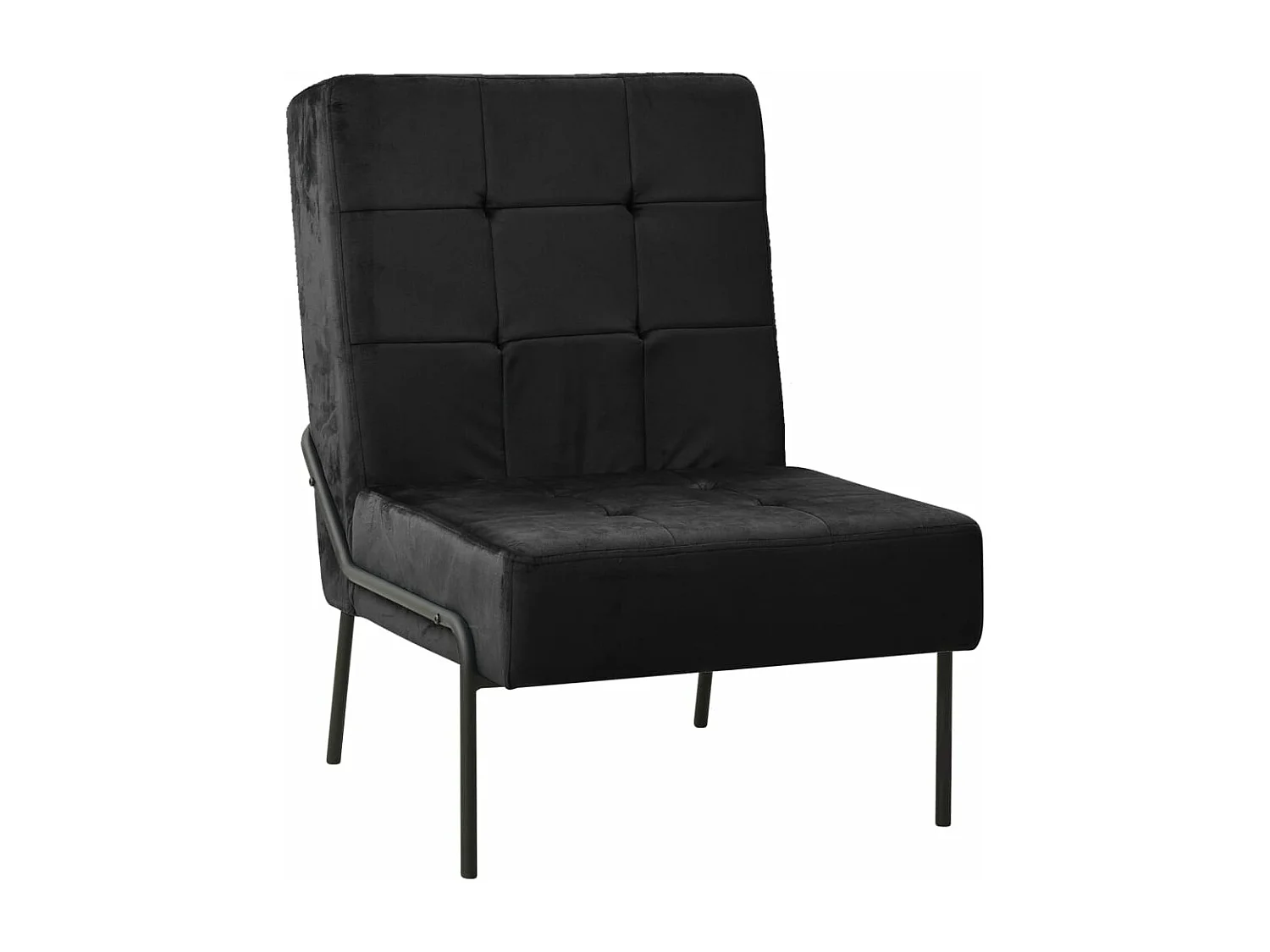 Silla de relajación de terciopelo negro 65x79x87 cm