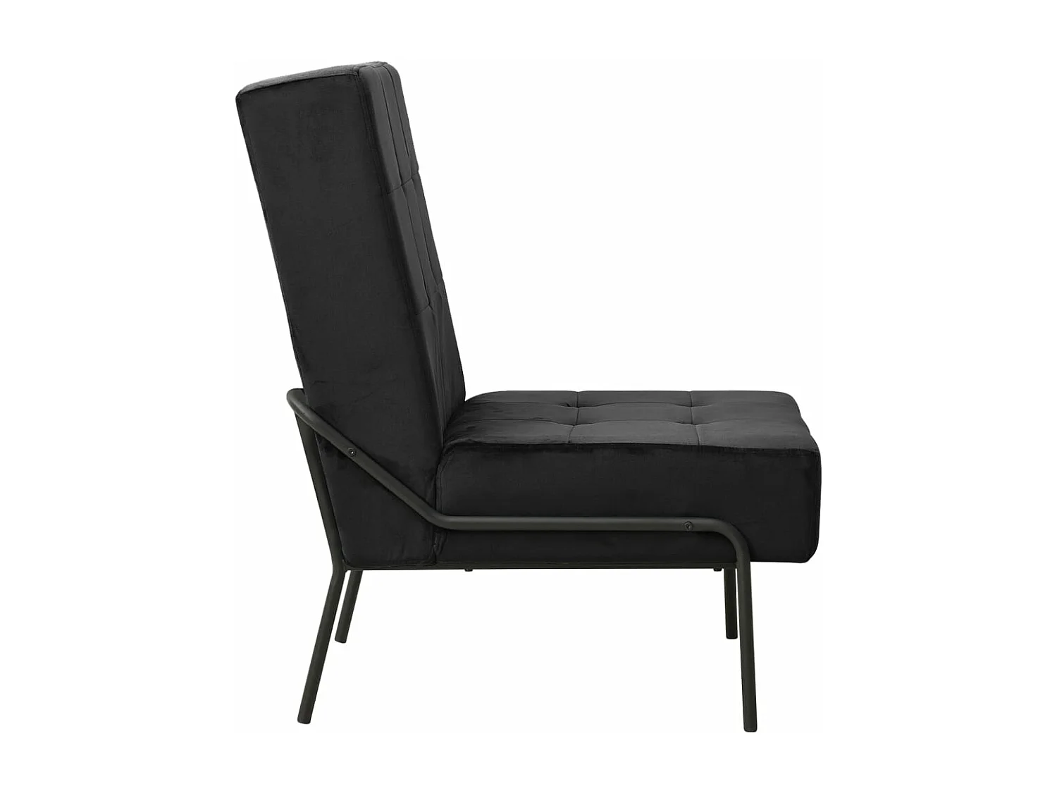 Silla de relajación de terciopelo negro 65x79x87 cm