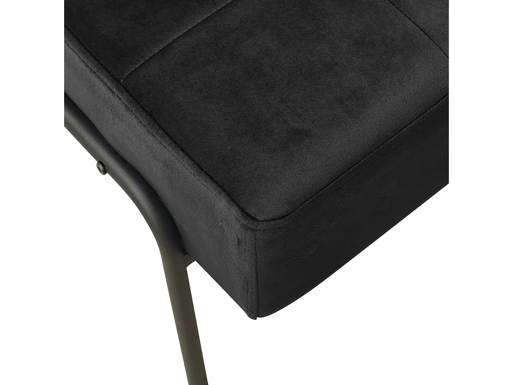 Silla de relajación de terciopelo negro 65x79x87 cm