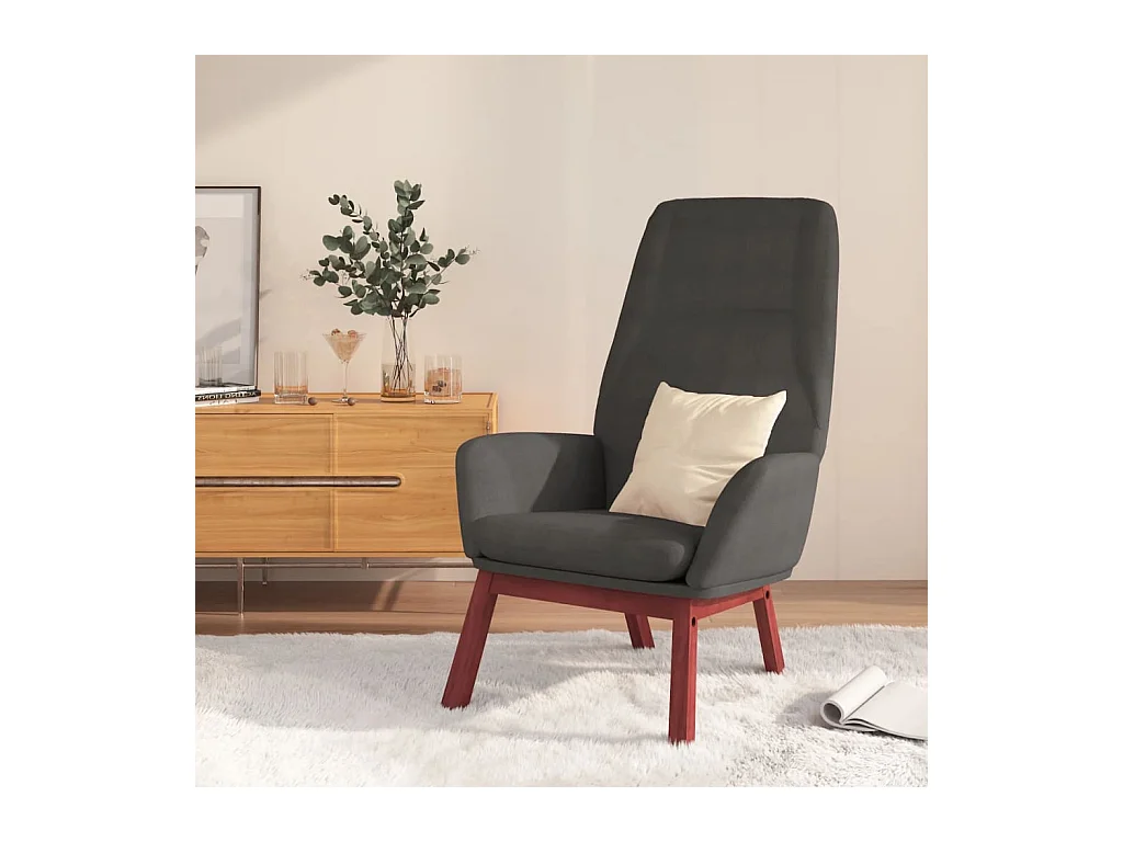 Chaise de relaxation Gris foncé Tissu