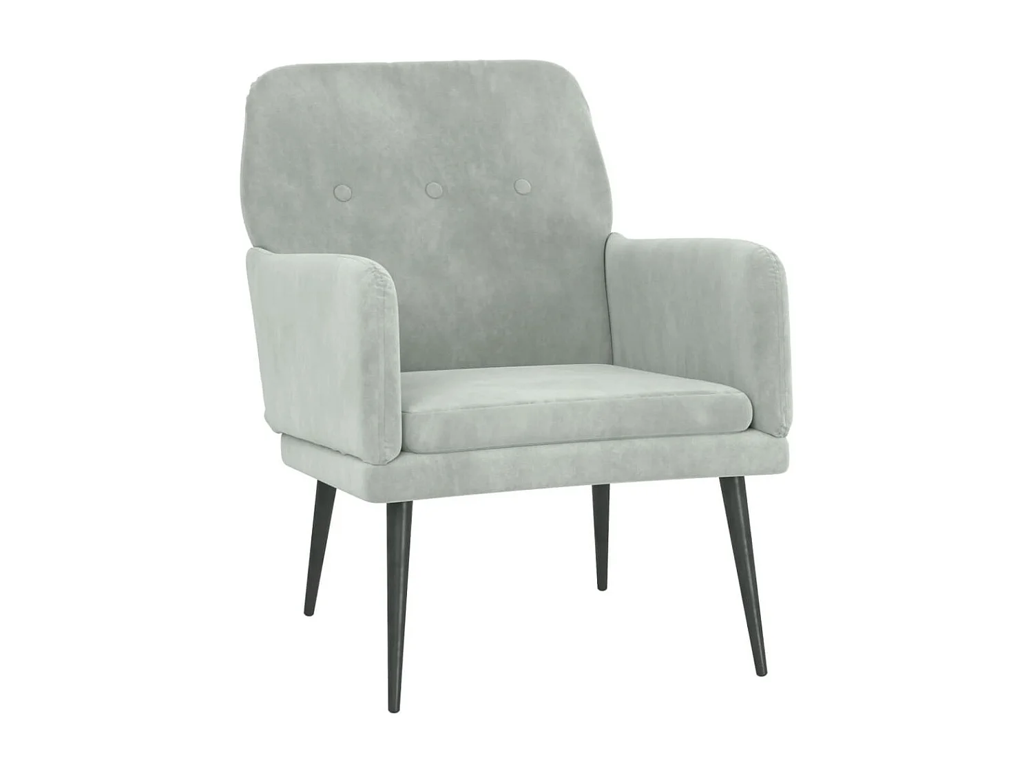 Fauteuil 62x79x79 cm fluweel lichtgrijs
