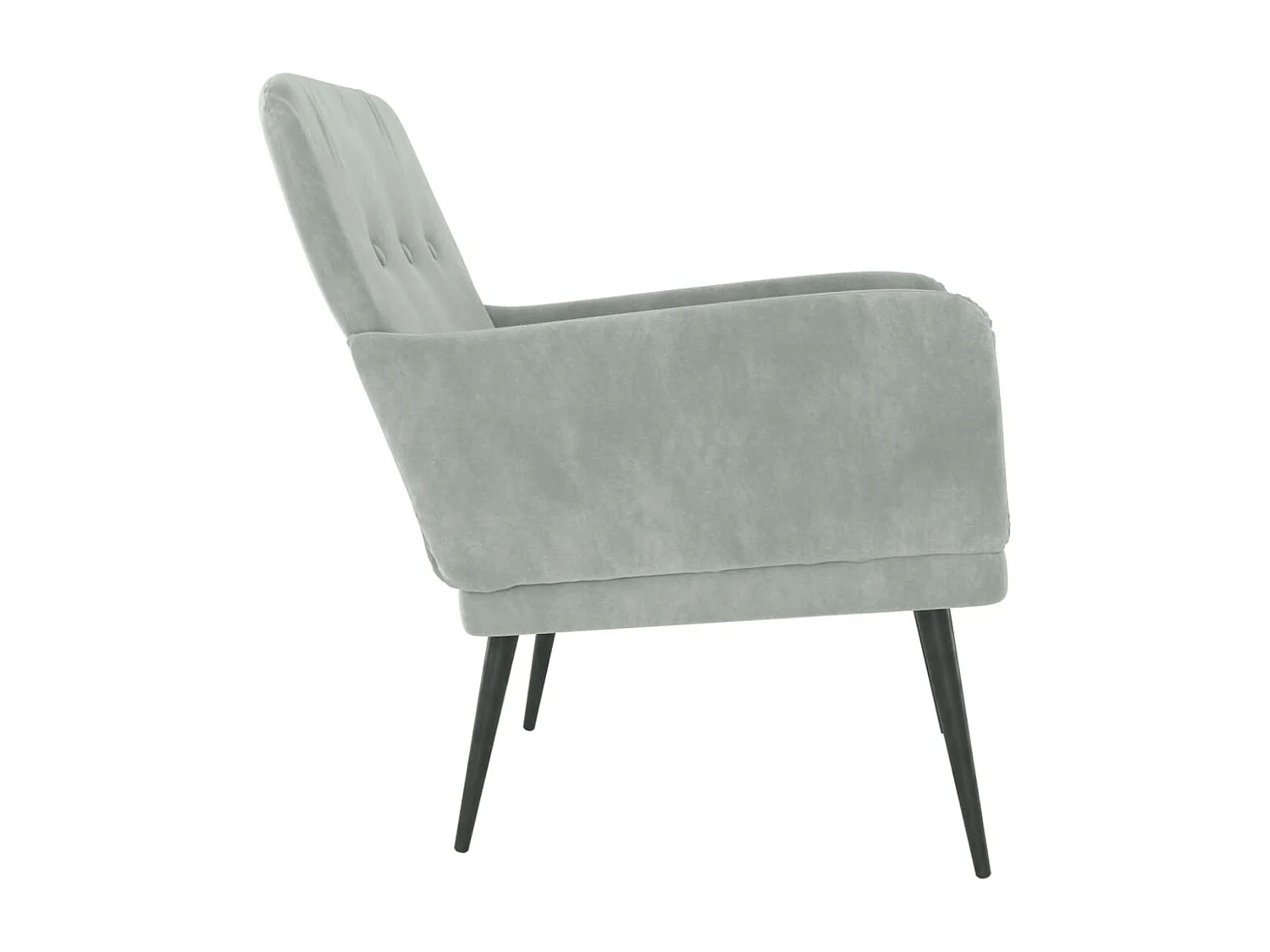 Fauteuil 62x79x79 cm fluweel lichtgrijs