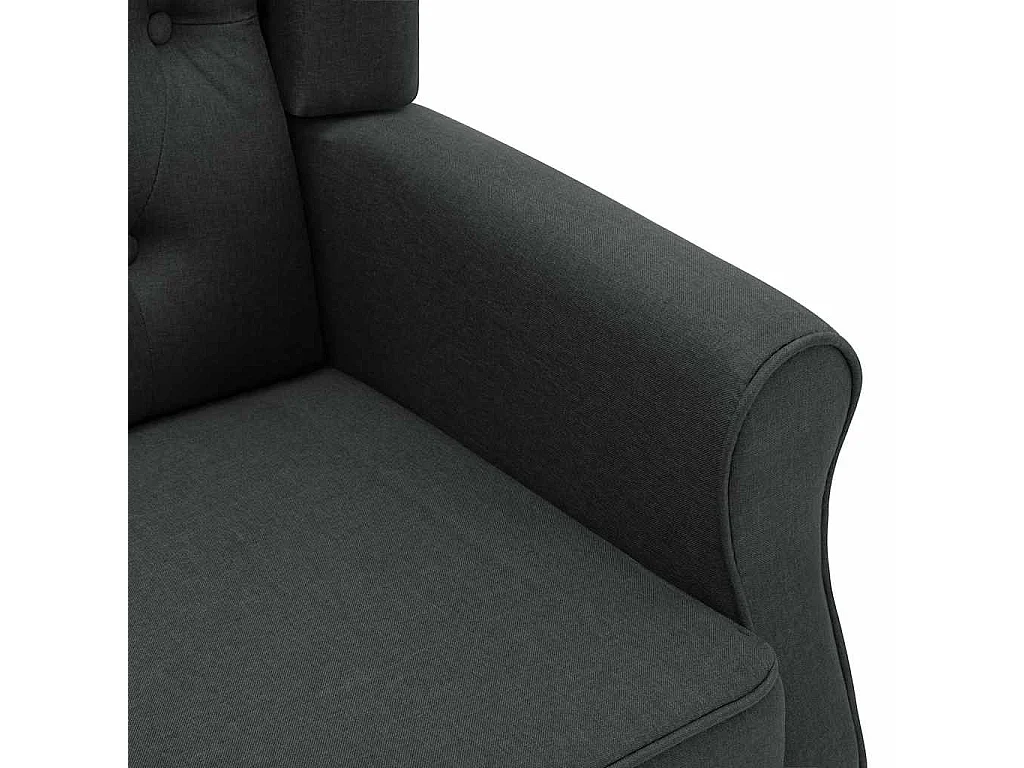 Fauteuil met voetenbankje stof donkergrijs