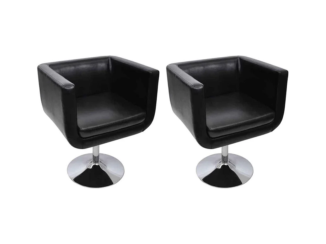 Barsessel 2 Stk. Kunstleder Schwarz