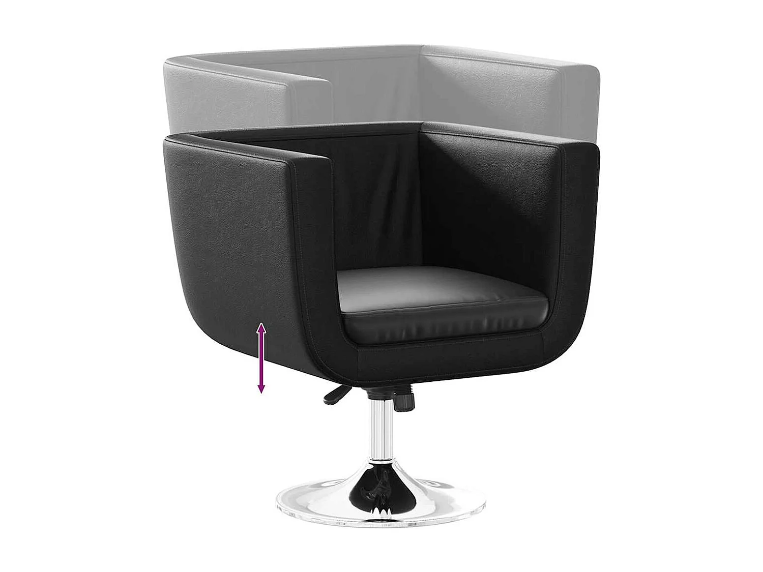 Chaise de bar lot de 2 cuir artificiel noir