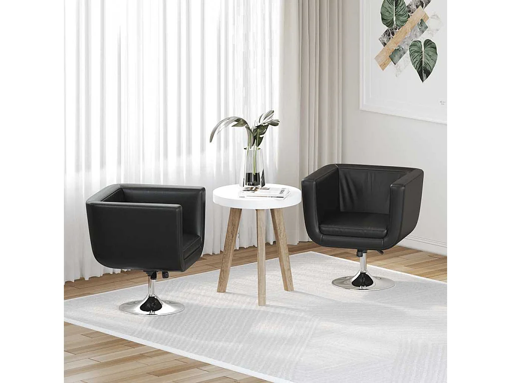 Cadeiras de bar 2 pcs couro artificial preto