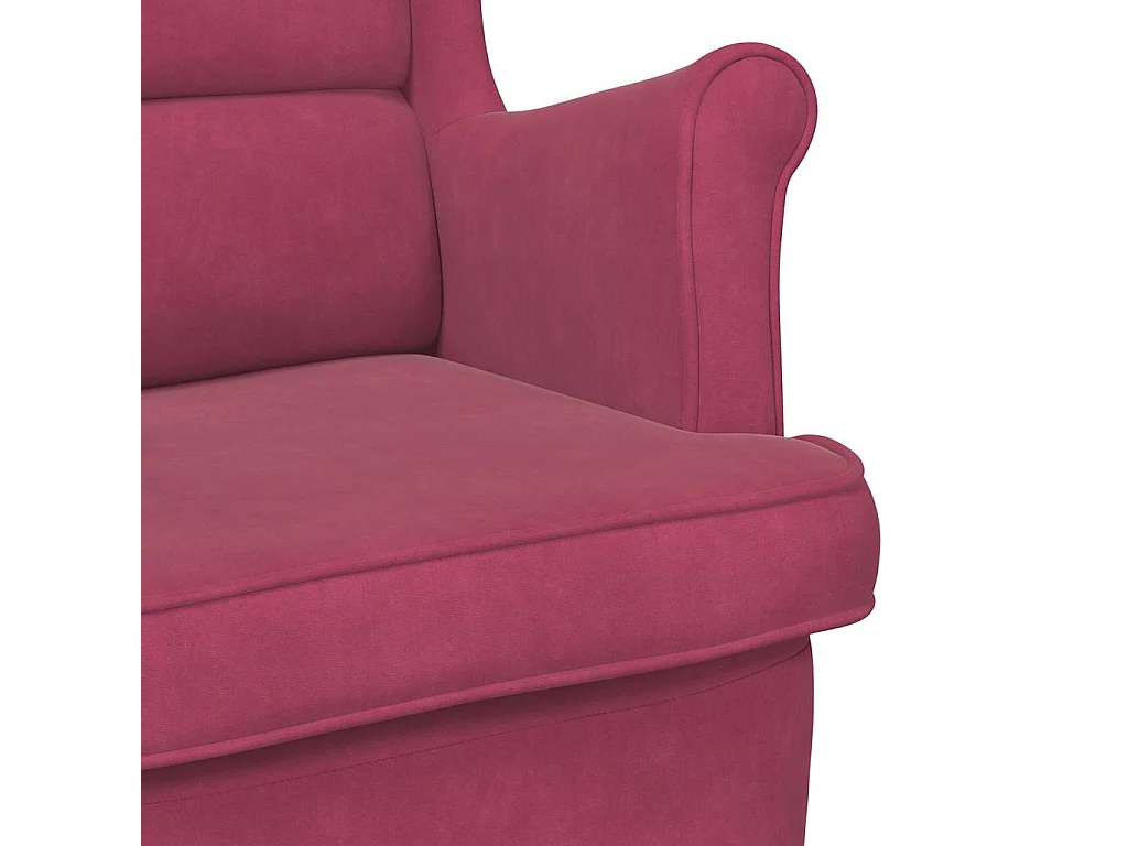 Fauteuil rouge bordeaux velours