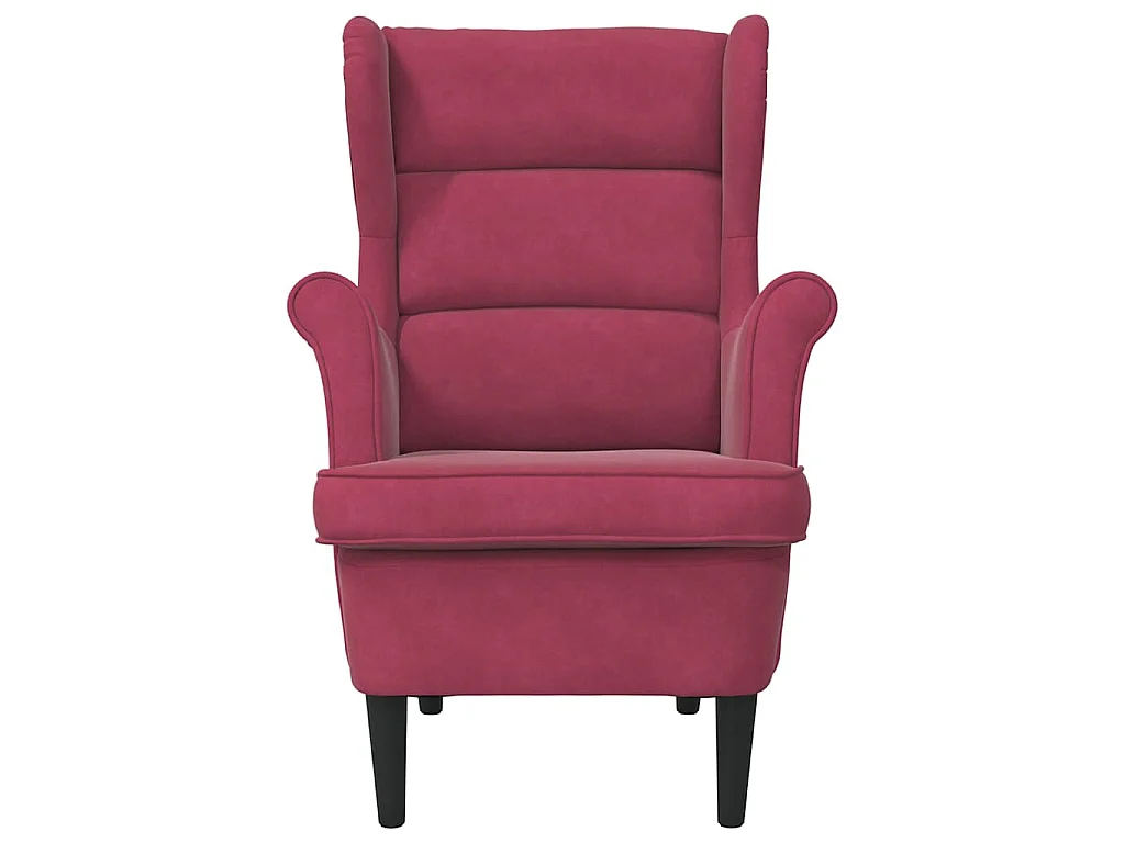 Fauteuil rouge bordeaux velours