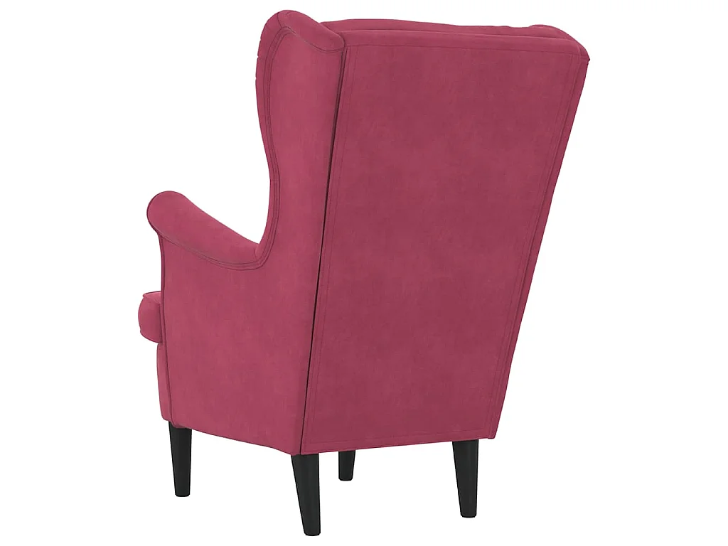 Fauteuil rouge bordeaux velours