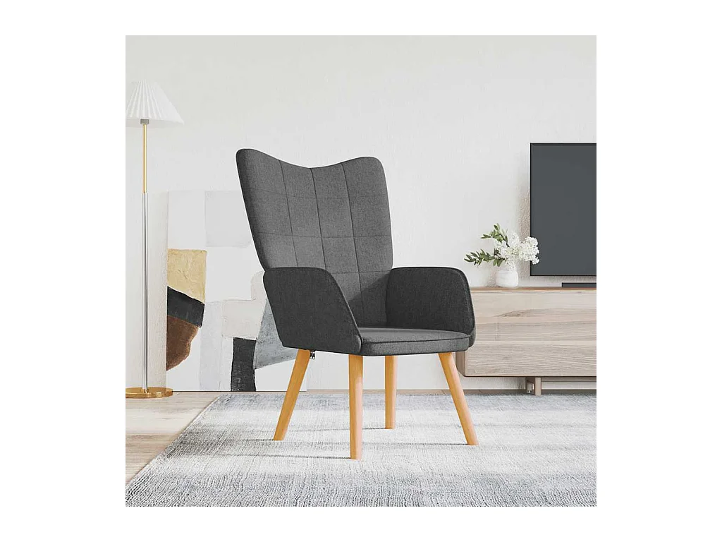Chaise de relaxation Gris foncé Tissu