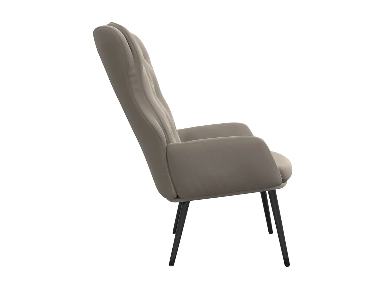 Sedia Relax Grigio Chiaro in Velluto