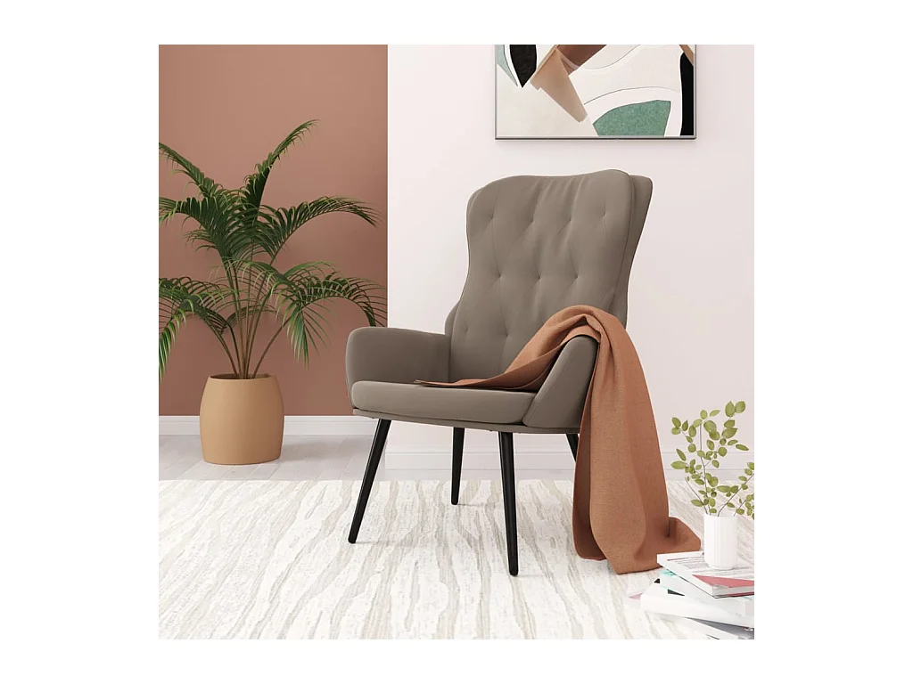Chaise de relaxation Gris clair Velours