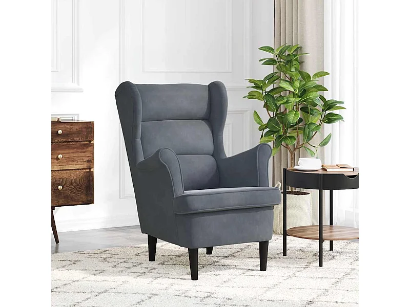 Fauteuil fluweel donkergrijs