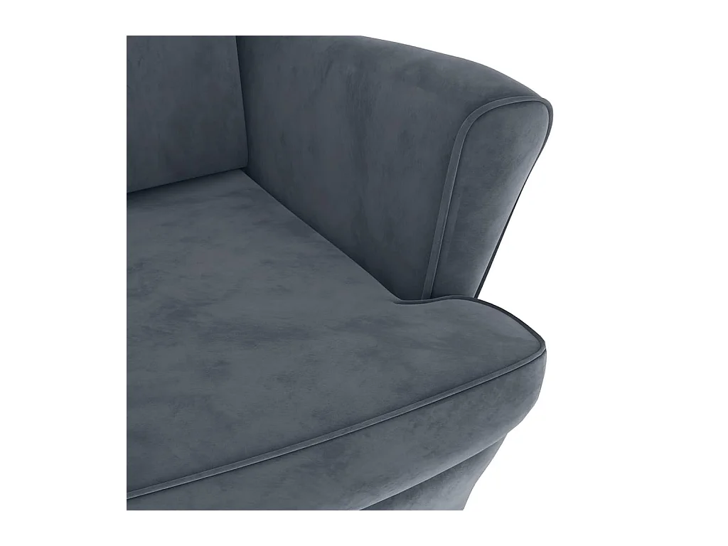 Fauteuil gris foncé velours