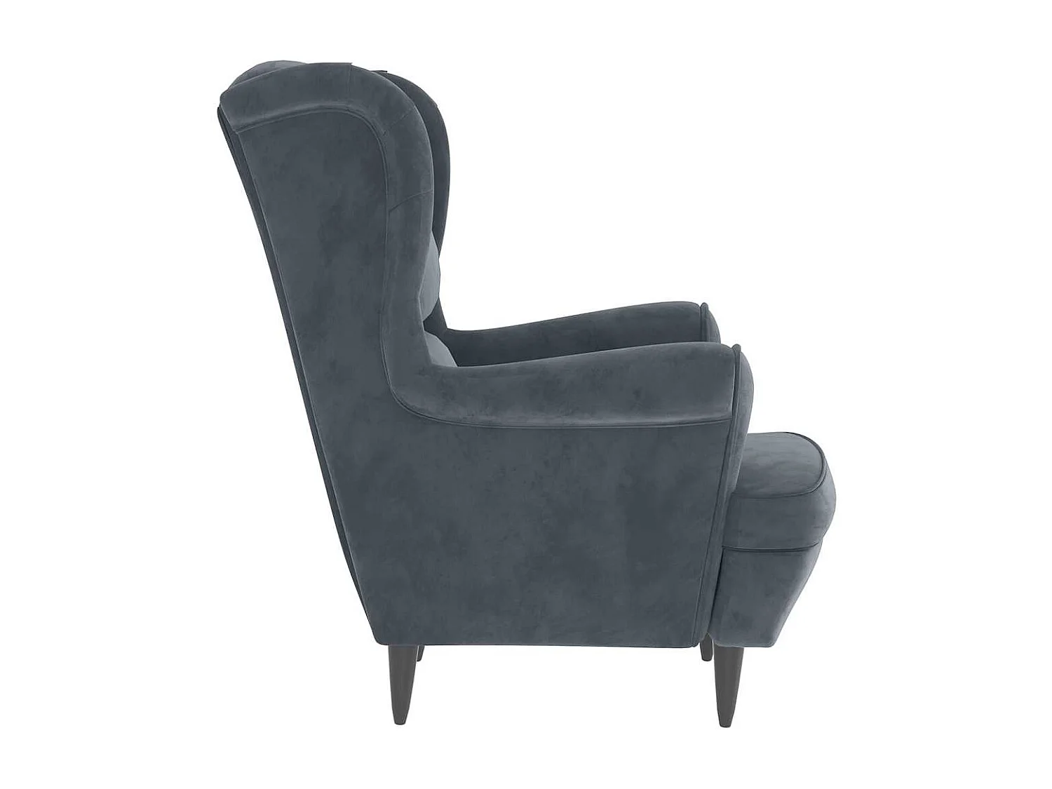 Fauteuil gris foncé velours