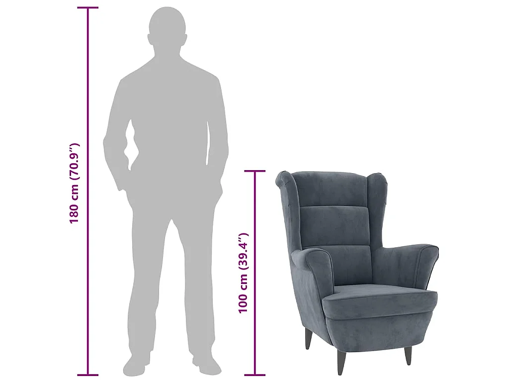 Sessel Dunkelgrau Samt