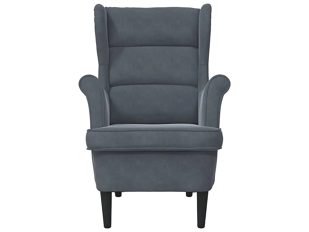 Fauteuil gris foncé velours