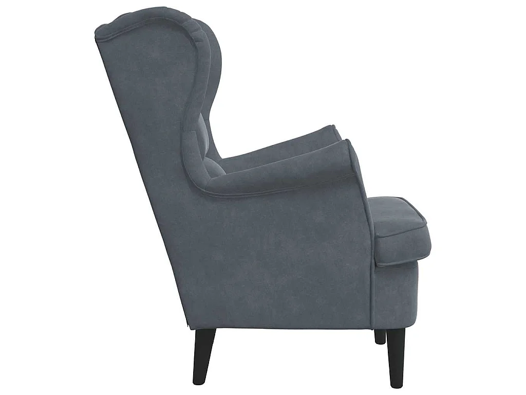 Fauteuil gris foncé velours