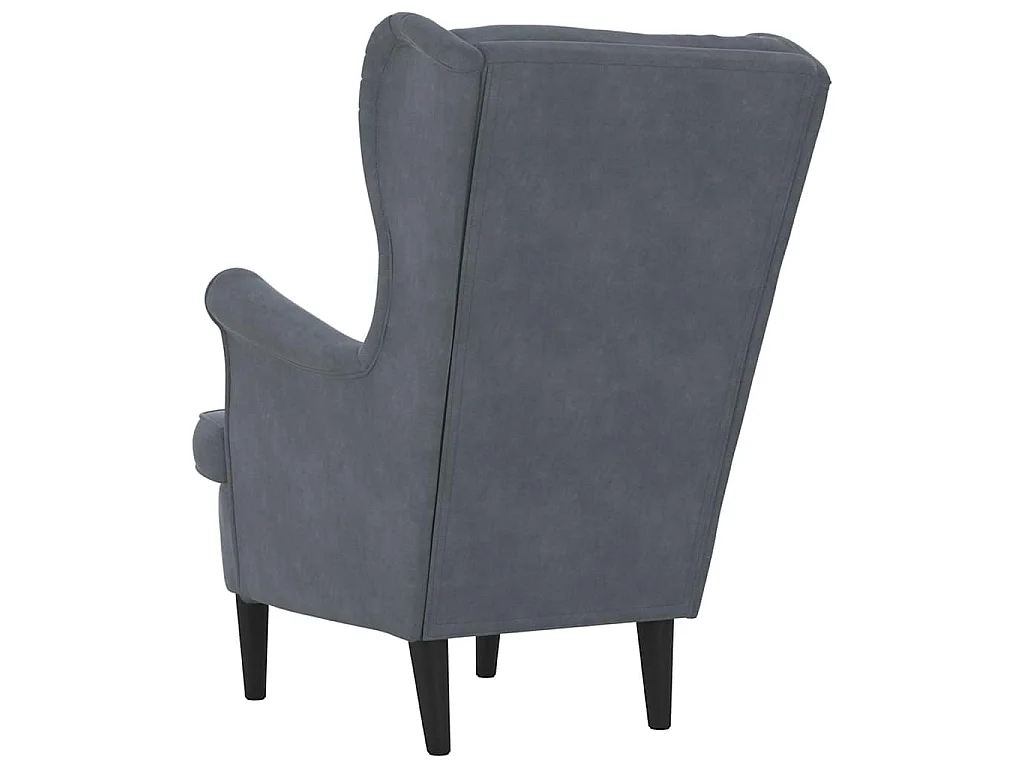 Fauteuil gris foncé velours