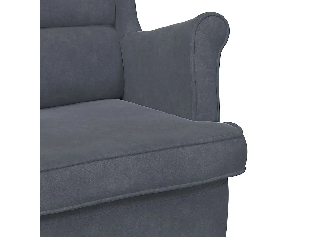 Fauteuil gris foncé velours