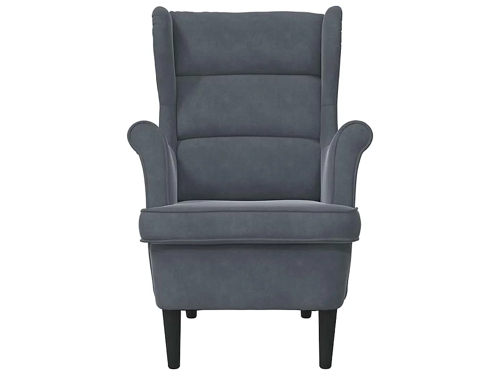 Fauteuil gris foncé velours