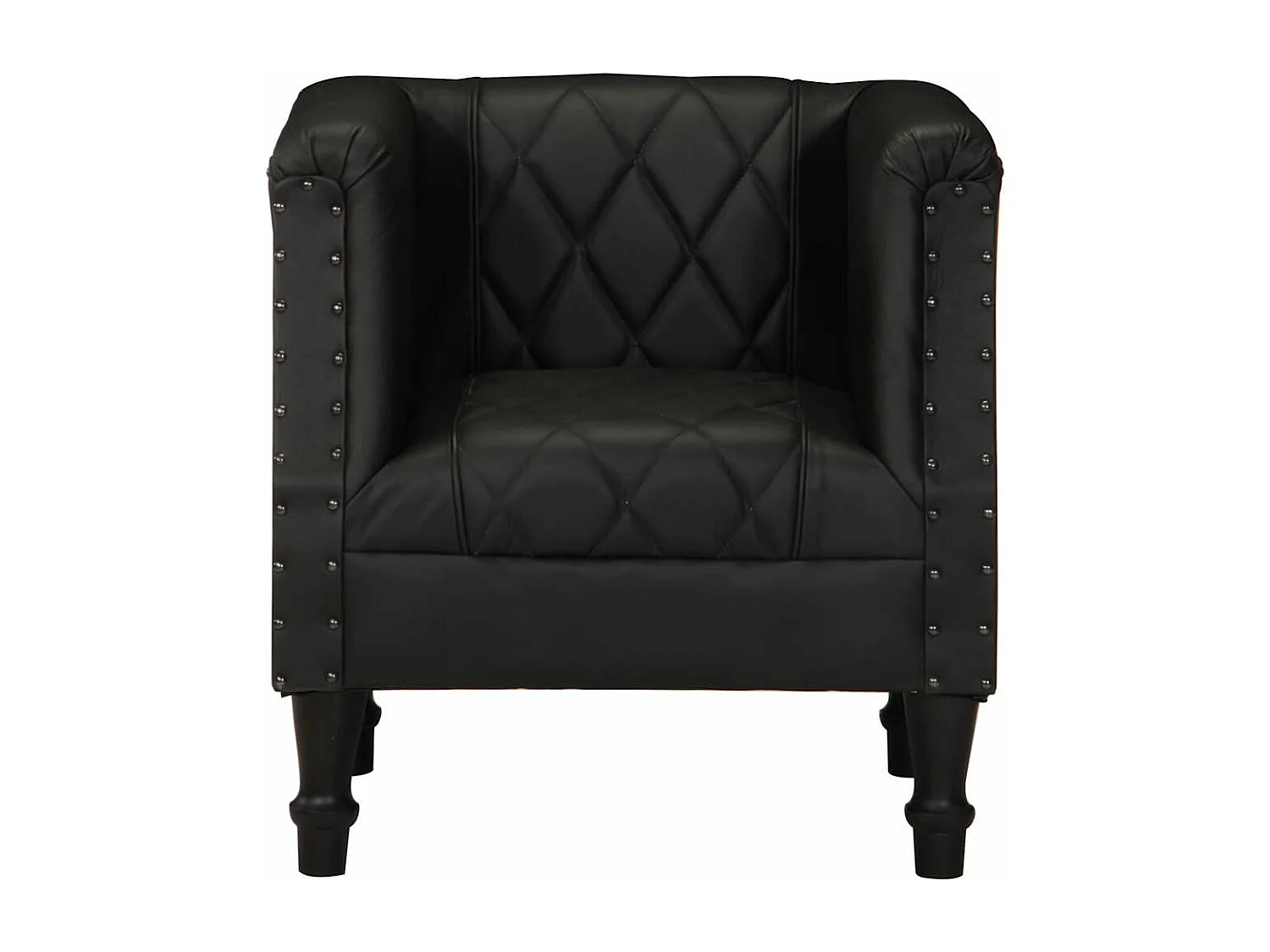 Chaise cabriolet Noir Cuir véritable de chèvre