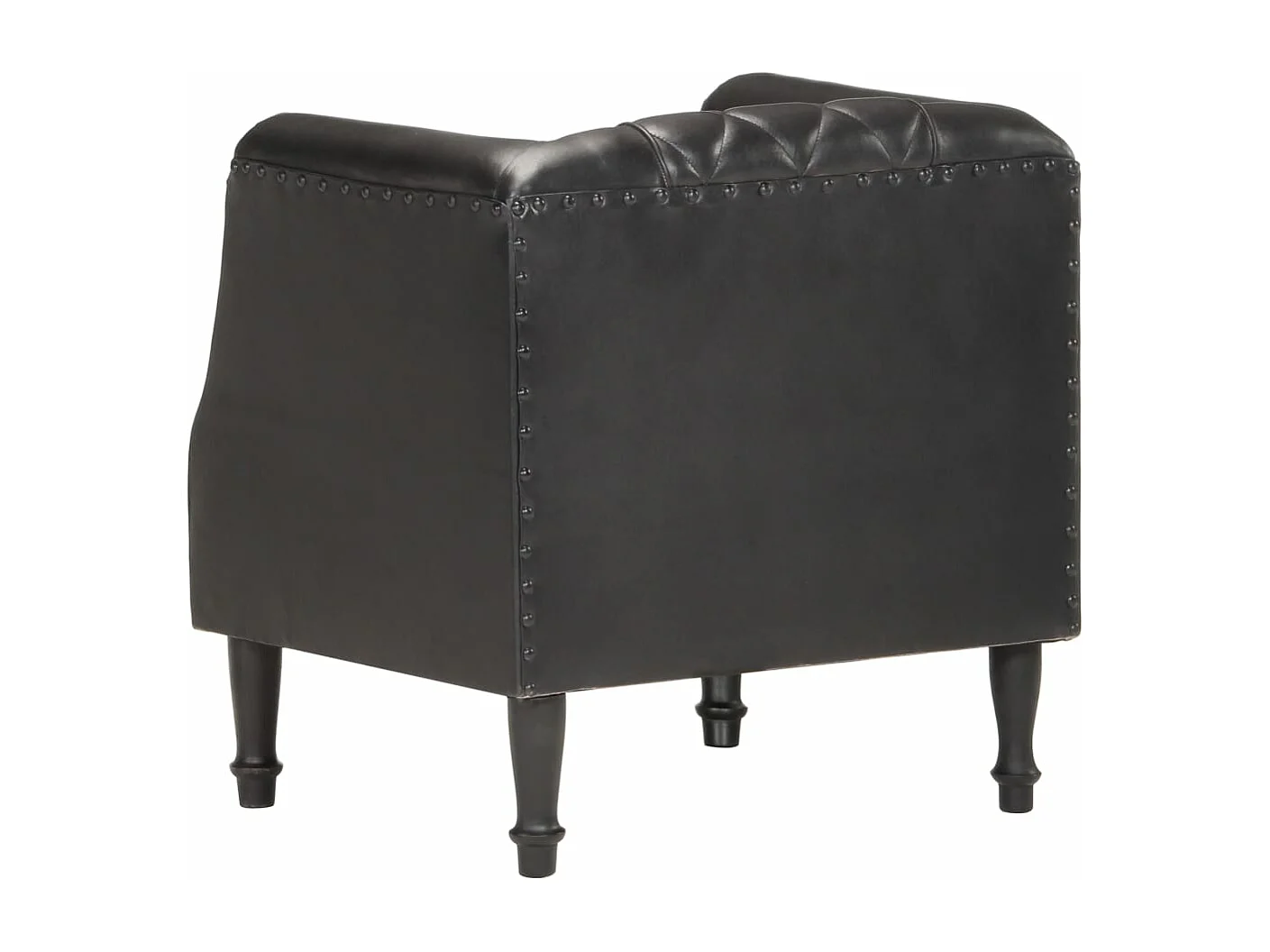 Chaise cabriolet Noir Cuir véritable de chèvre