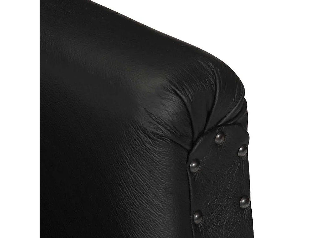 Chaise cabriolet Noir Cuir véritable de chèvre