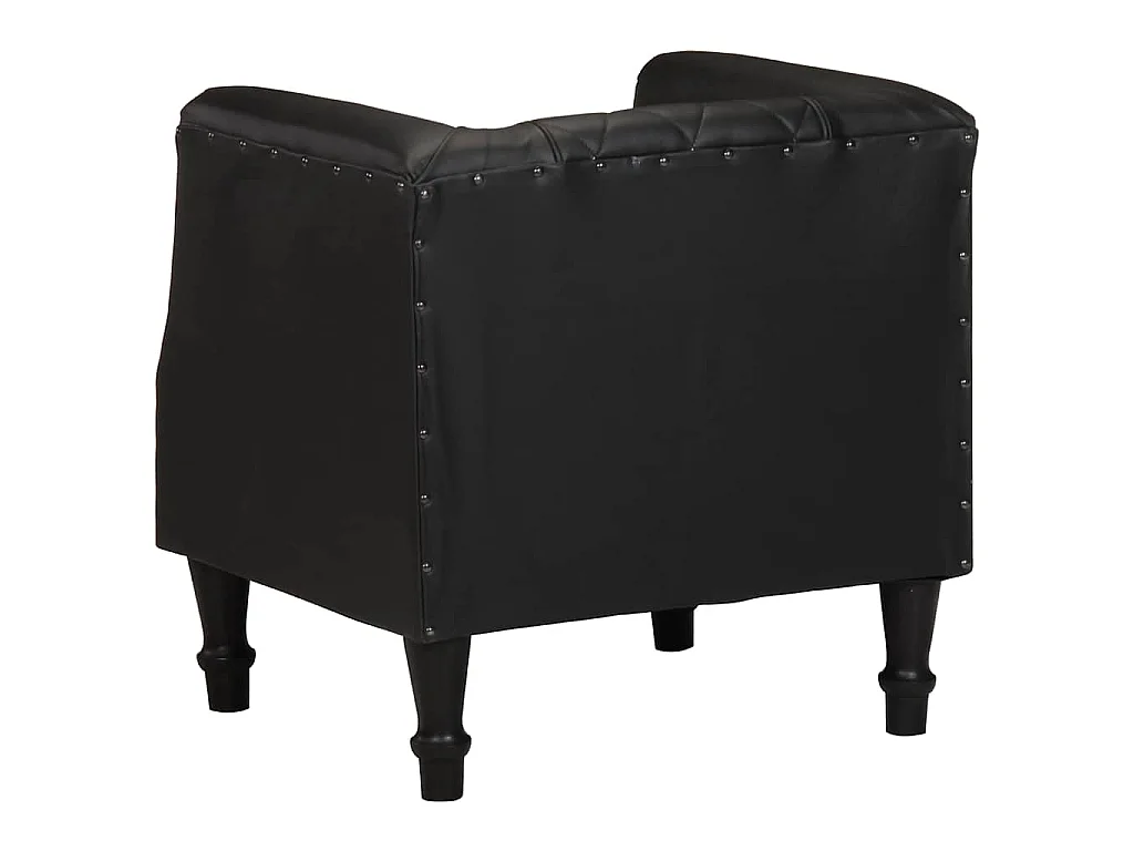 Chaise cabriolet Noir Cuir véritable de chèvre
