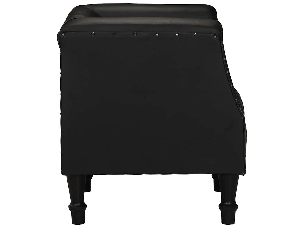 Chaise cabriolet Noir Cuir véritable de chèvre