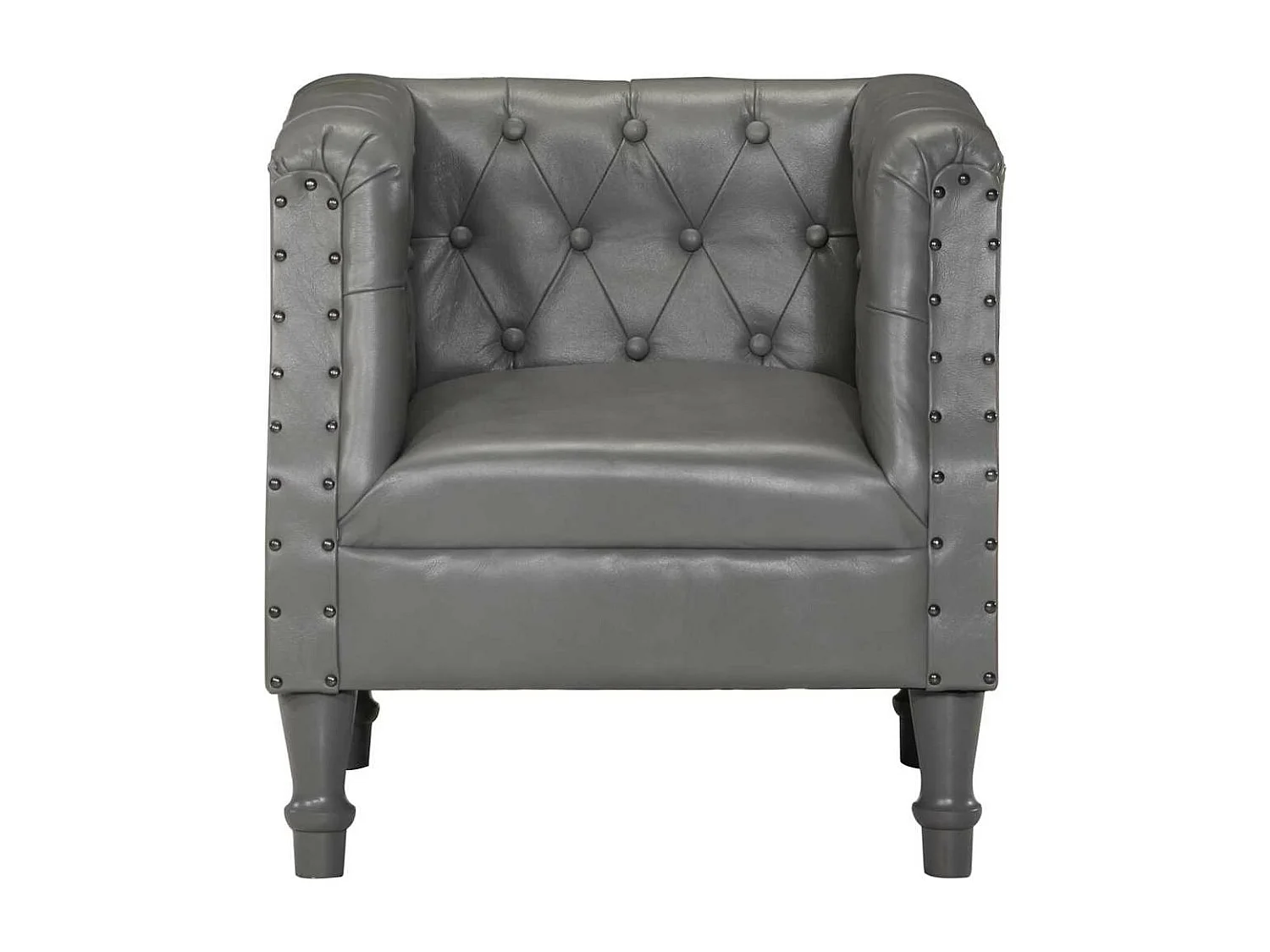 Poltrona Grigia in Vera Pelle