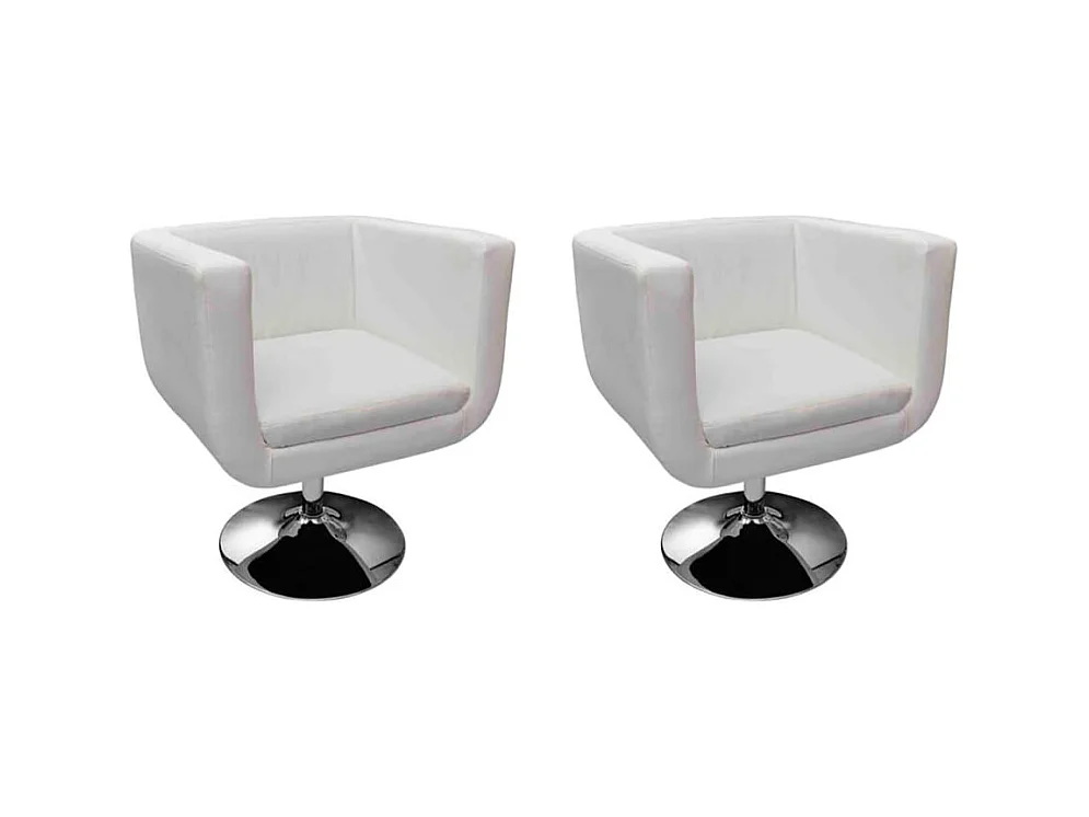 Chaises de bar lot de 2 blanc similicuir