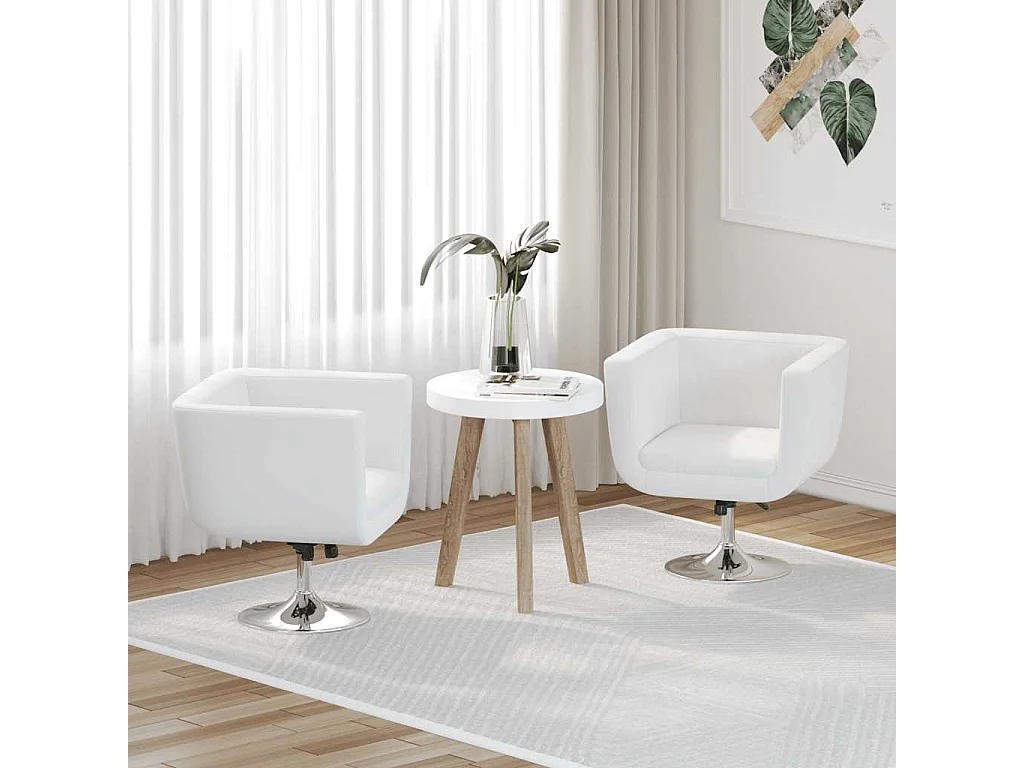 Chaises de bar lot de 2 blanc similicuir