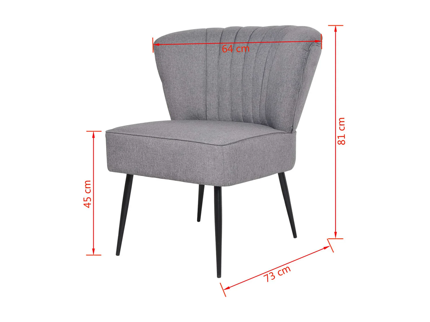 Chaise de cocktail gris clair tissu