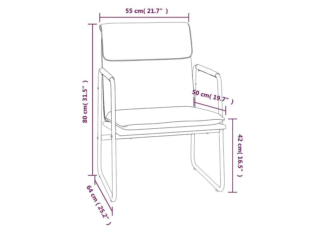 Chaise longue Crème 55x64x80 cm Tissu