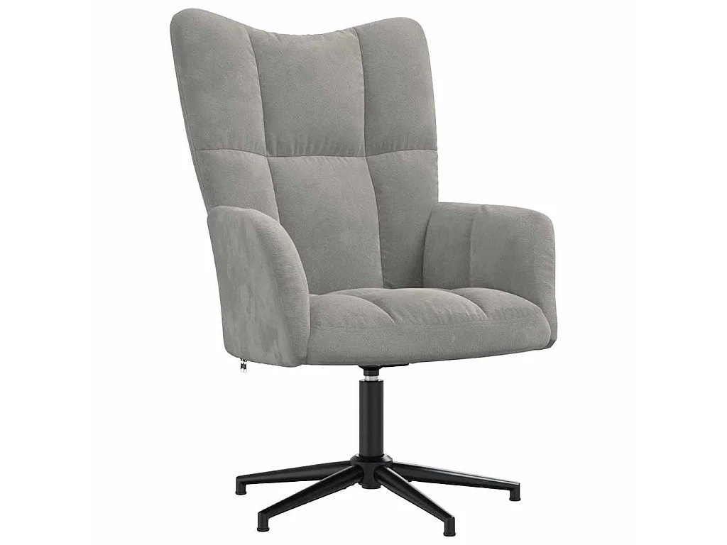 Relaxsessel Hellgrau Samt