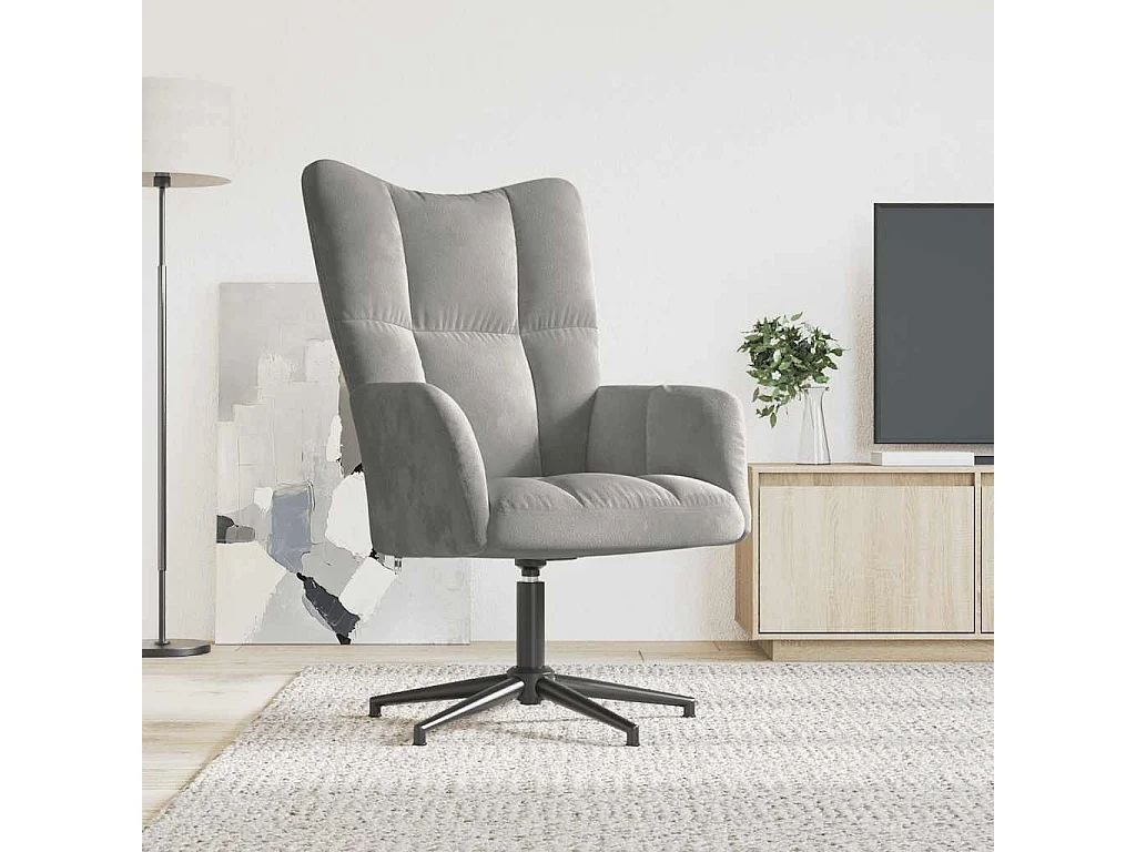 Relaxsessel Hellgrau Samt