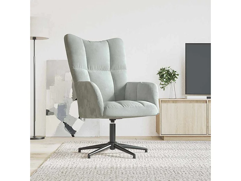 Relaxsessel Hellgrau Samt