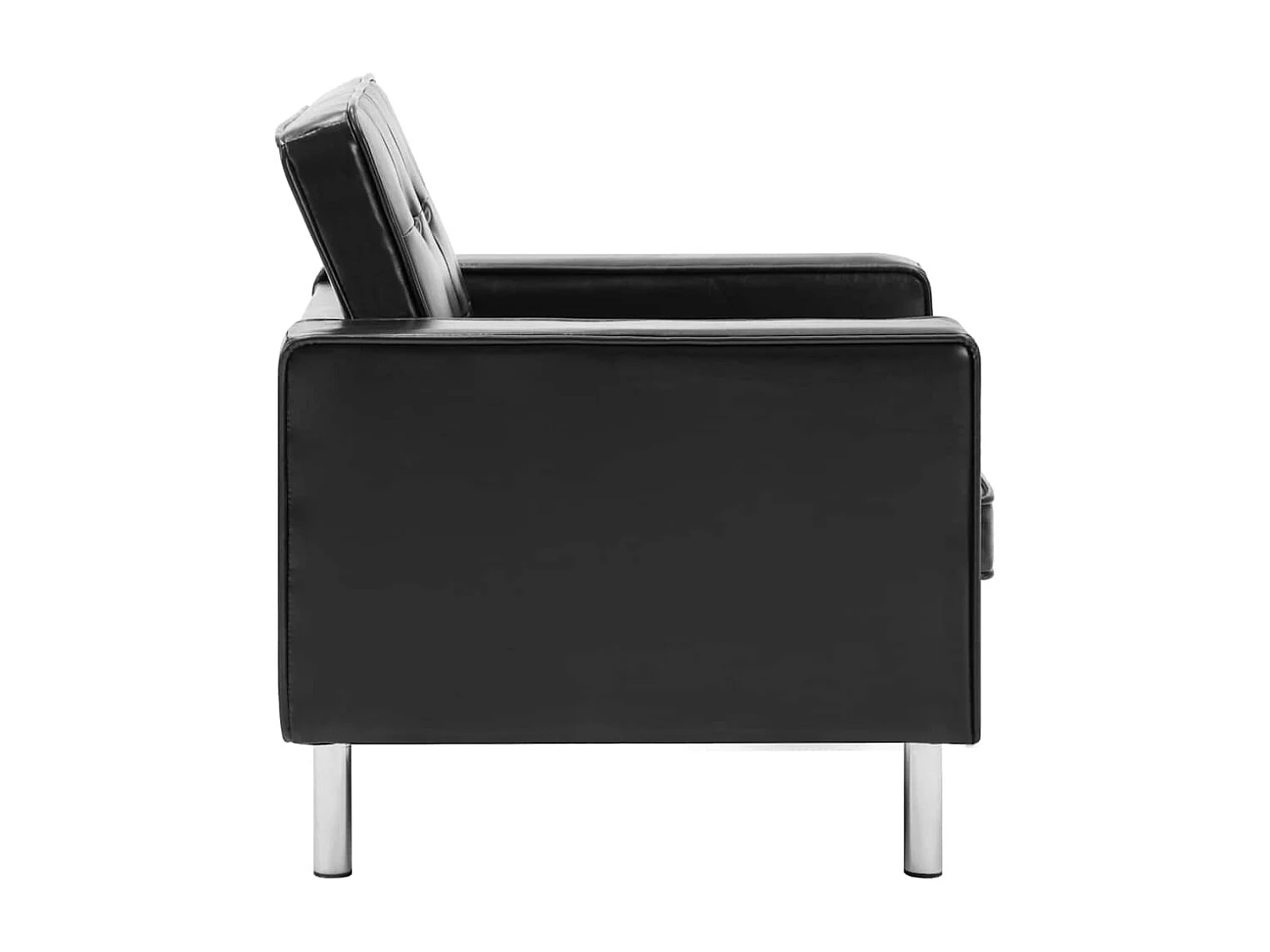 Fauteuil Noir 75x70x75 cm Similicuir